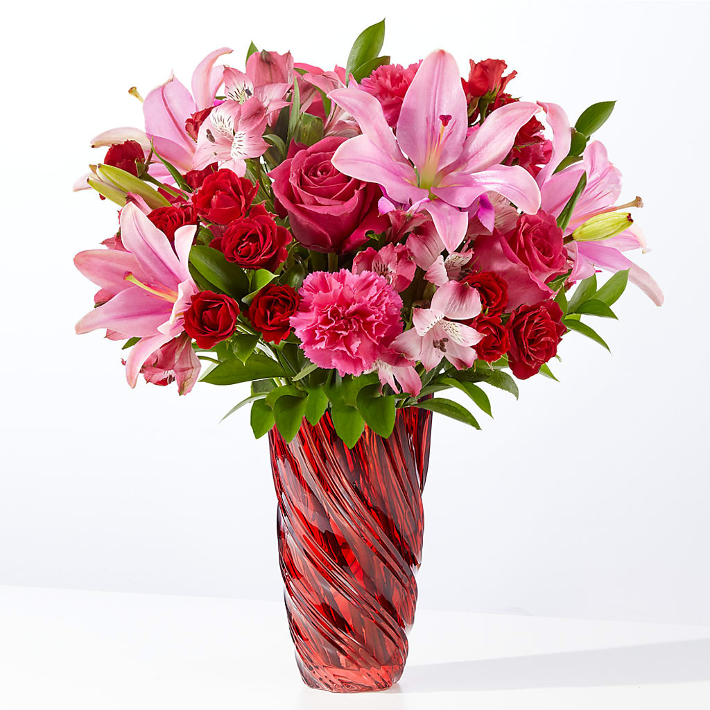 In Love Bouquet with Luxe Swirl Vase – Luxe Flowers Birmingham, Birmingham MI