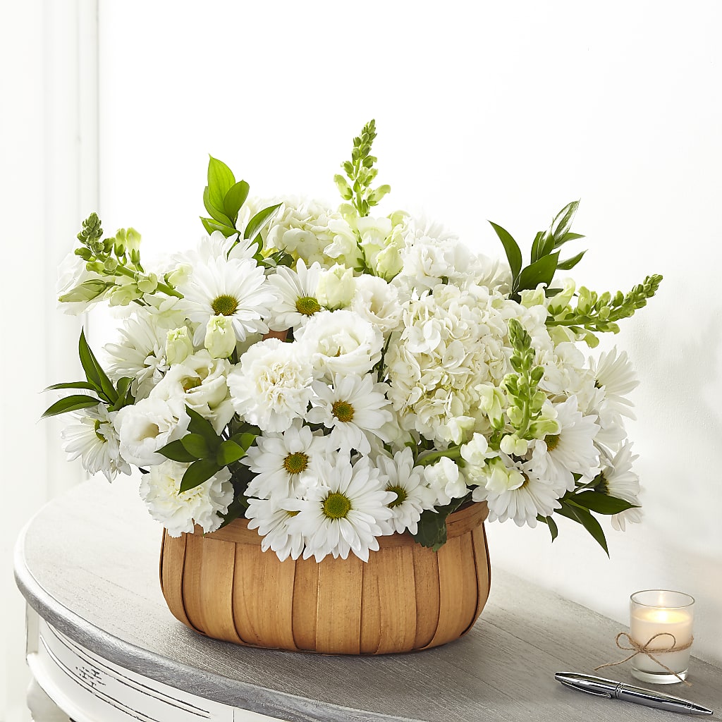 Pure Ivory Basket – Luxe Flowers Birmingham, Birmingham MI