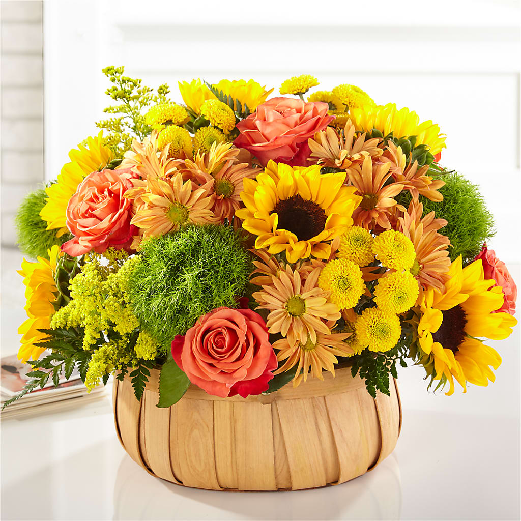 Harvest Sunflower Basket – Luxe Flowers Birmingham, Birmingham MI