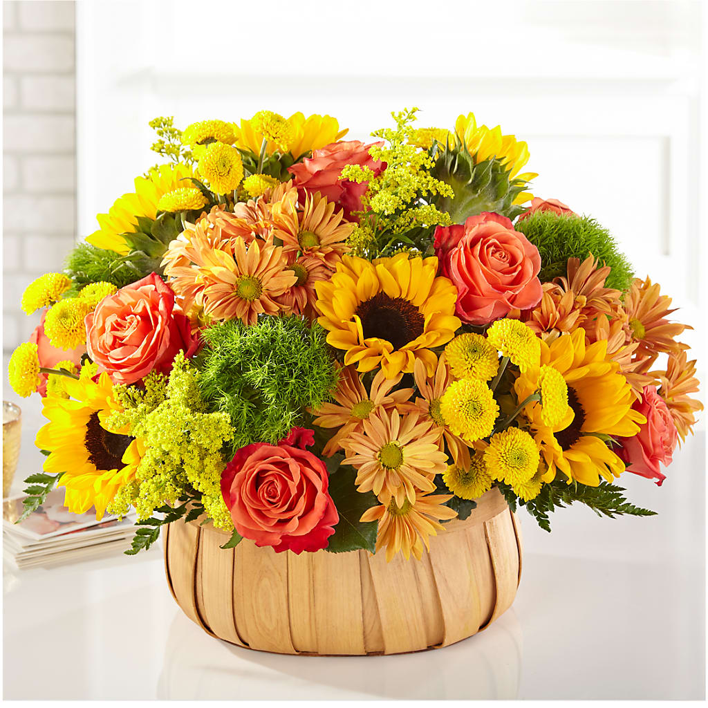 Harvest Sunflower Basket – Luxe Flowers Birmingham, Birmingham MI