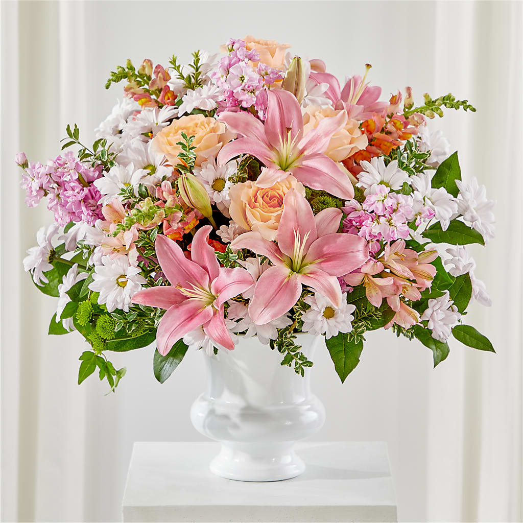 Heartfelt Gesture Urn Arrangement – Luxe Flowers Birmingham, Birmingham MI