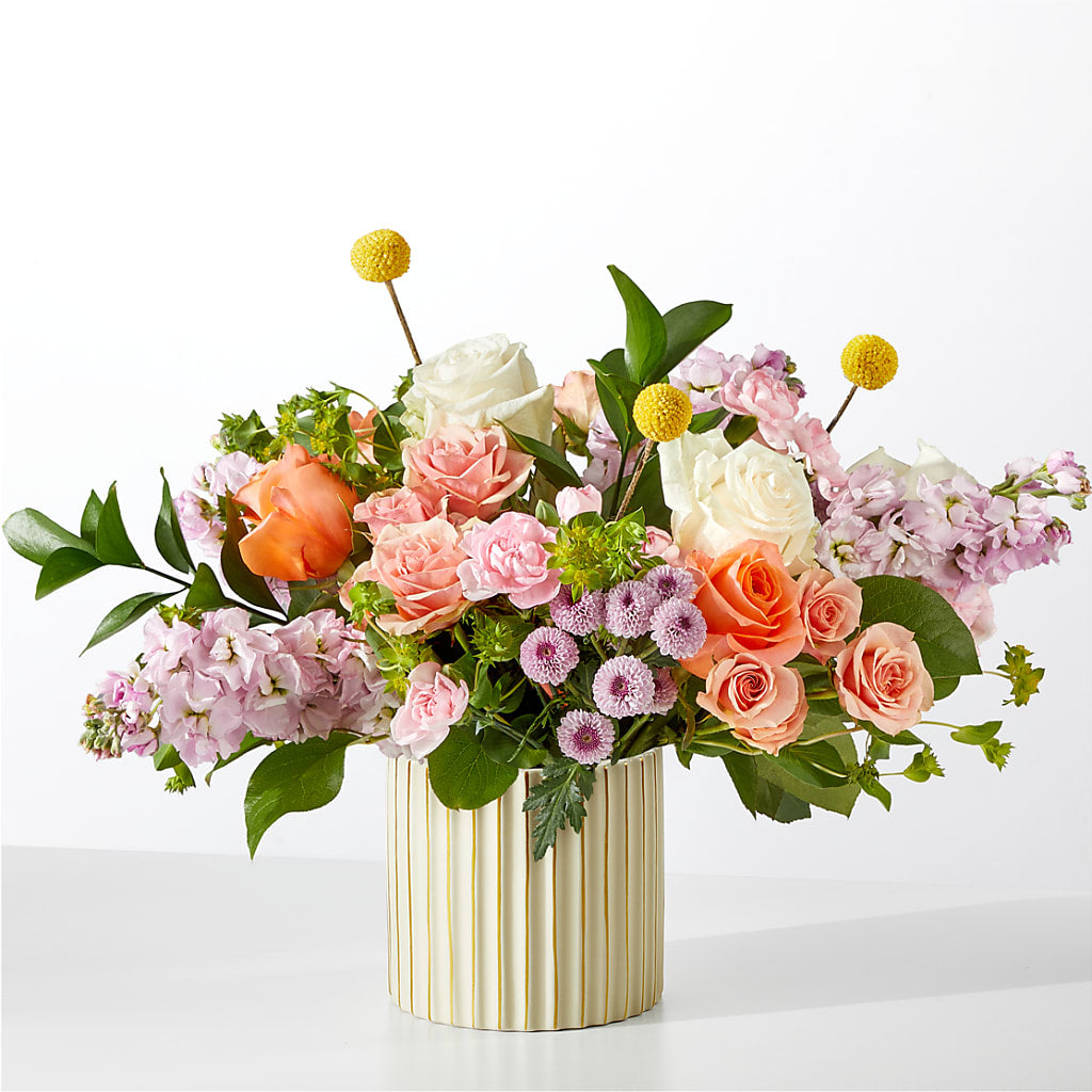 French Market Bouquet with Ivory Vase – Luxe Flowers Birmingham, Birmingham MI