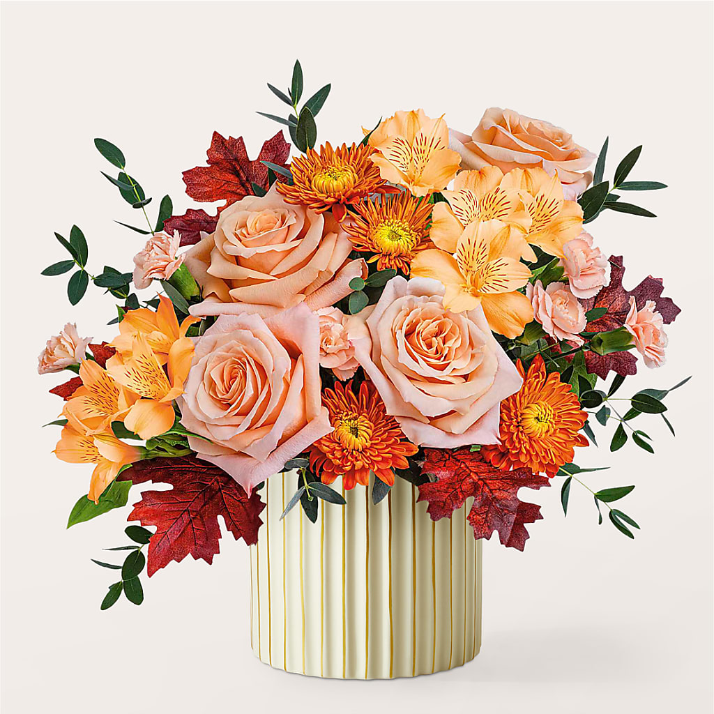 Spiced Latte Bouquet with Ivory Vase –  Luxe Flowers Birmingham, Birmingham MI