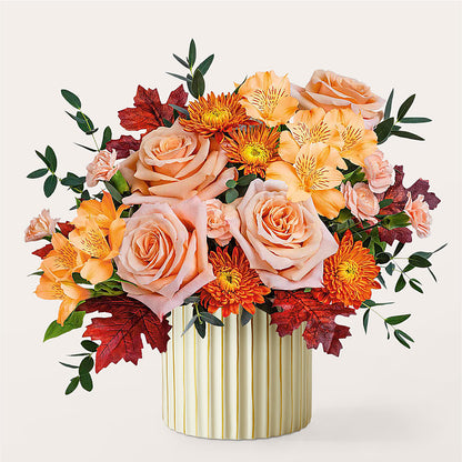Spiced Latte Bouquet with Ivory Vase –  Luxe Flowers Birmingham, Birmingham MI