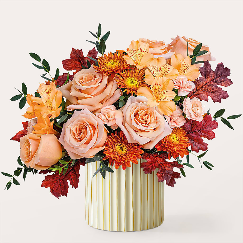 Spiced Latte Bouquet with Ivory Vase –  Luxe Flowers Birmingham, Birmingham MI