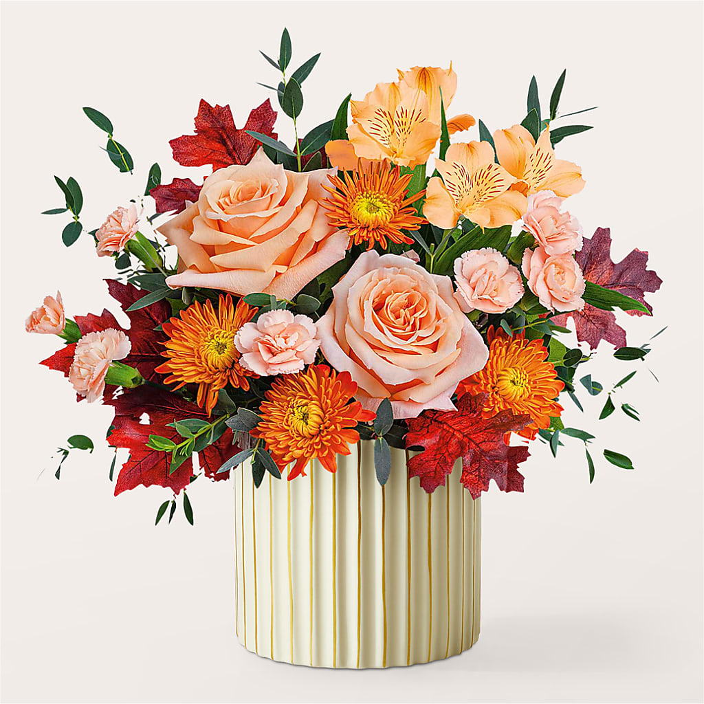 Spiced Latte Bouquet with Ivory Vase –  Luxe Flowers Birmingham, Birmingham MI