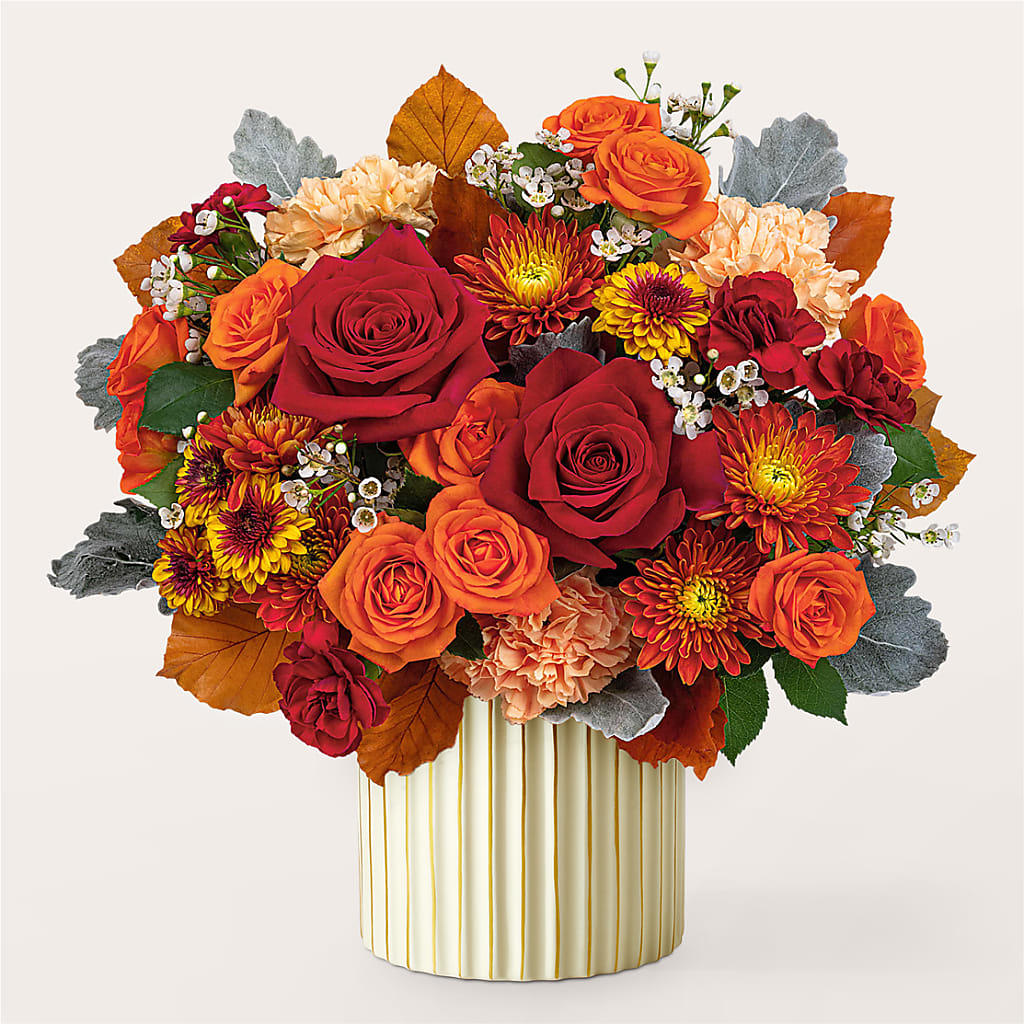 Merlot Bouquet with Ivory Vase –  Luxe Flowers Birmingham, Birmingham MI