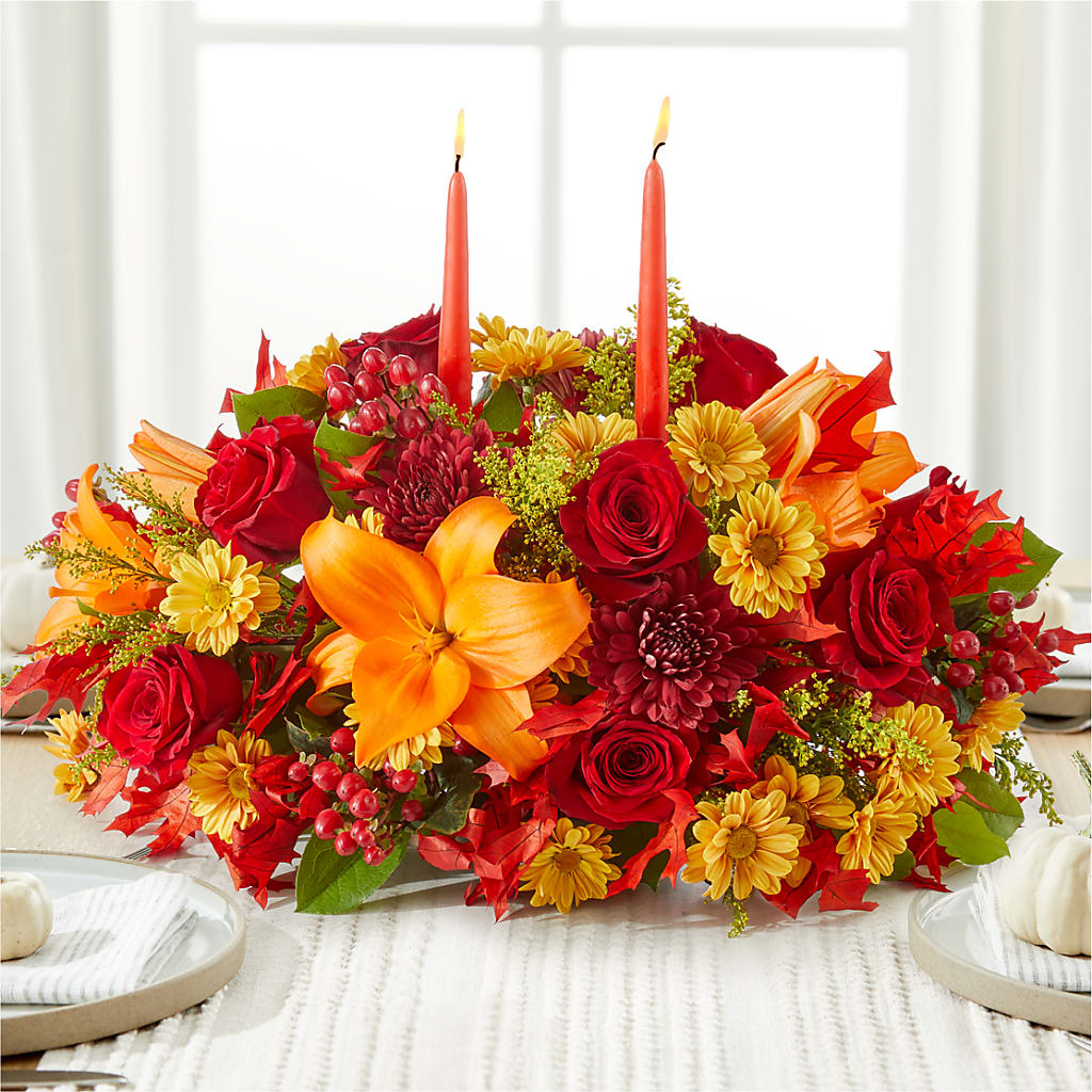 Autumn's Embrace Centerpiece –  Luxe Flowers Birmingham, Birmingham MI