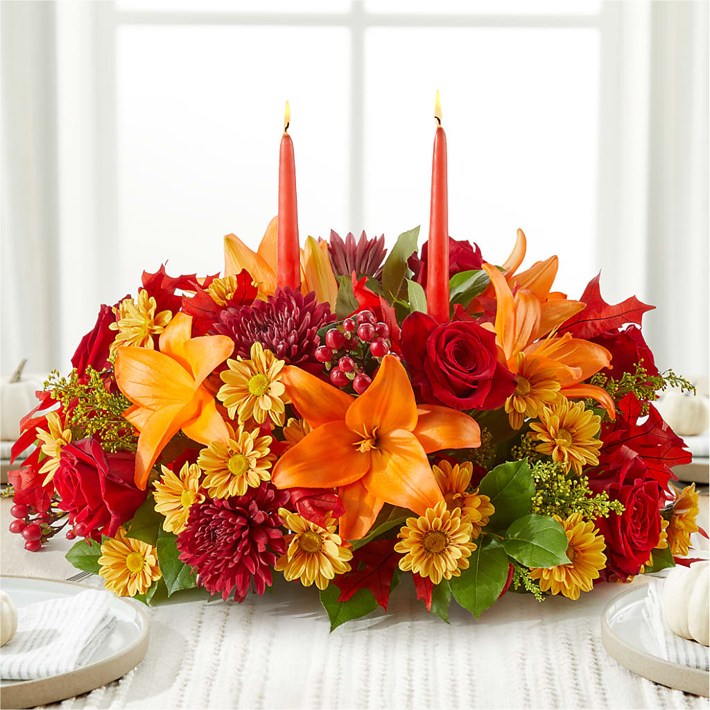 Autumn's Embrace Centerpiece –  Luxe Flowers Birmingham, Birmingham MI